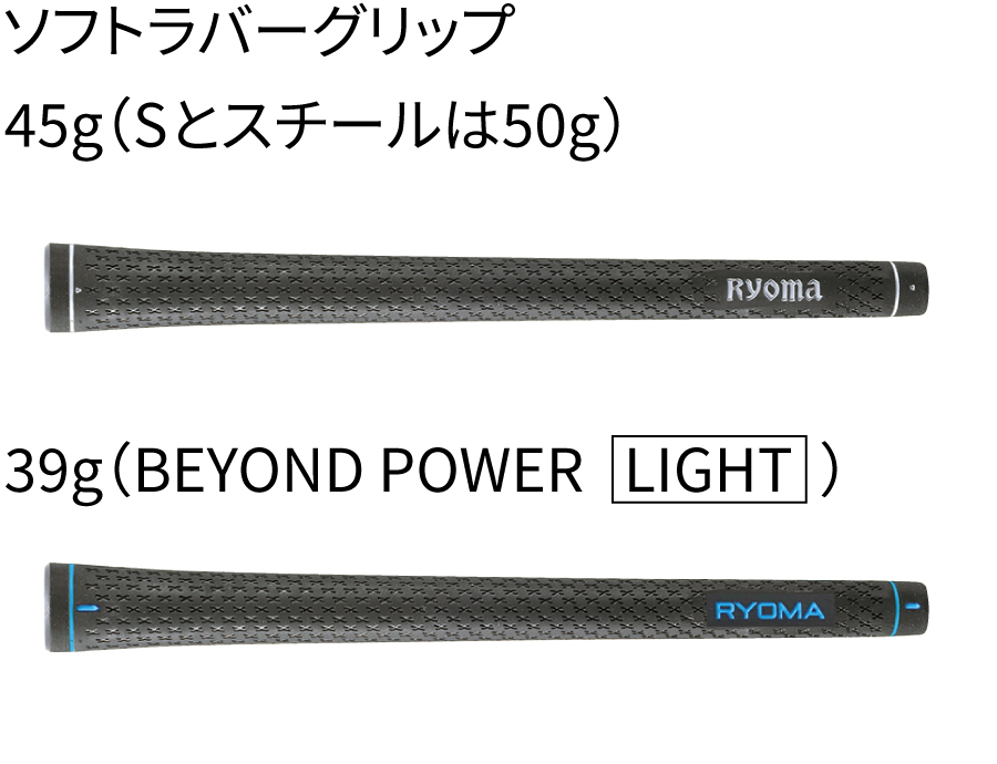 ソフトラバーグリップ45g（Sとスチールは50g）