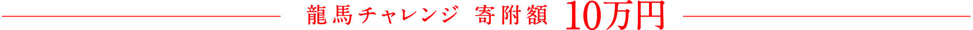 龍馬チャレンジ 寄附額10万円