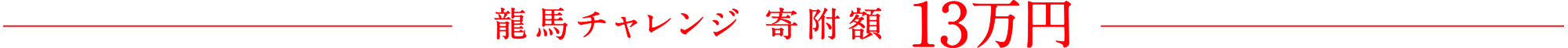 龍馬チャレンジ 寄附額13万円